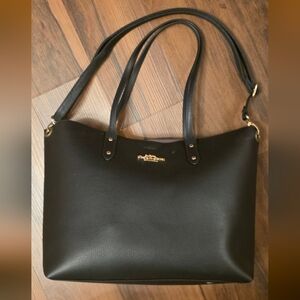 Coach Black Leather Tote Bag